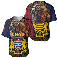 Chad Independence Day 1960 Baseball Jersey Tchad Goat and Lion African Pattern - Wonder Print Shop