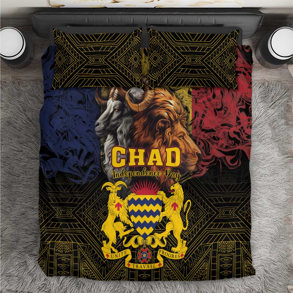 Chad Independence Day 1960 Bedding Set Tchad Goat and Lion African Pattern - Wonder Print Shop