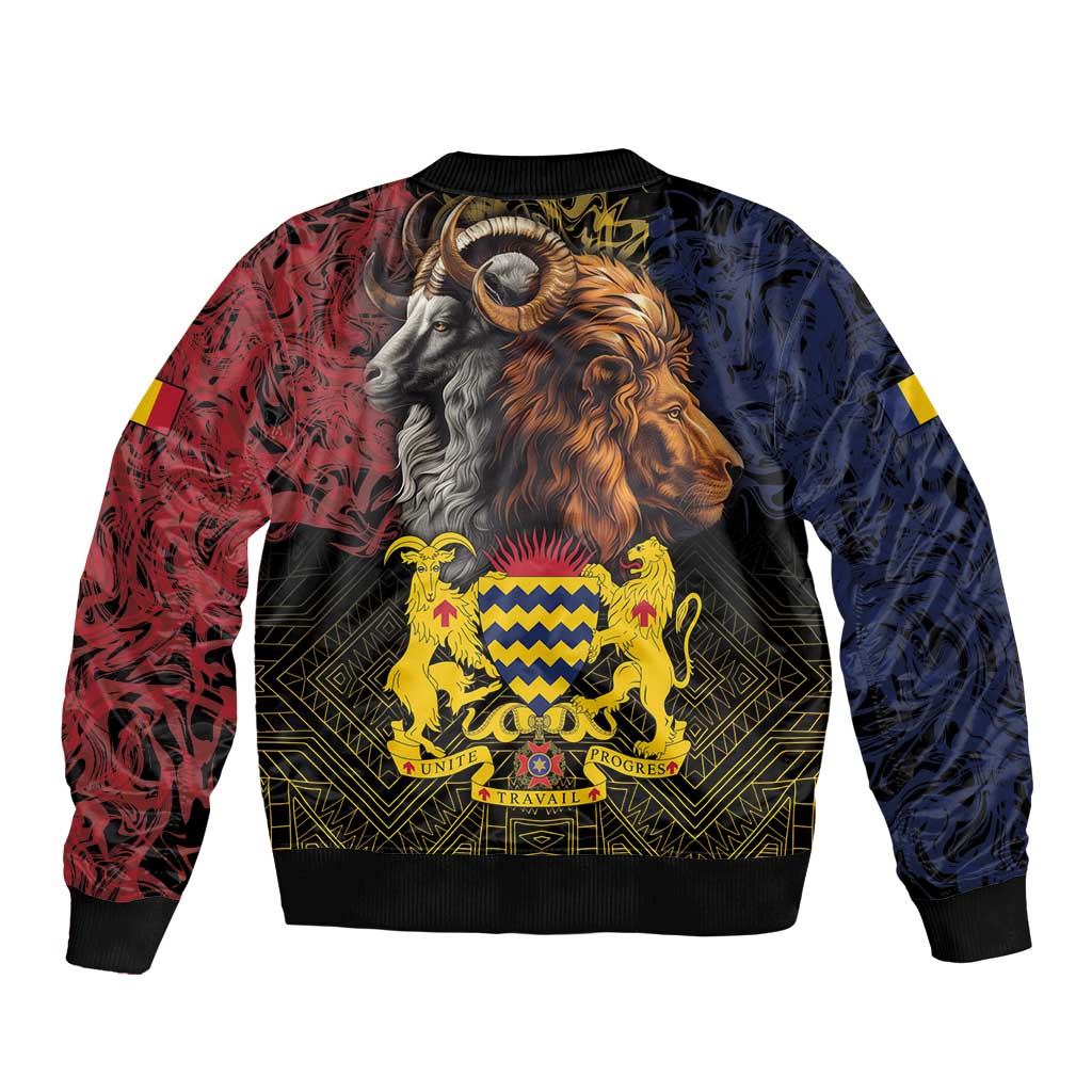Chad Independence Day 1960 Bomber Jacket Tchad Goat and Lion African Pattern - Wonder Print Shop