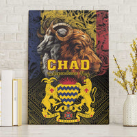 Chad Independence Day 1960 Canvas Wall Art Tchad Goat and Lion African Pattern - Wonder Print Shop
