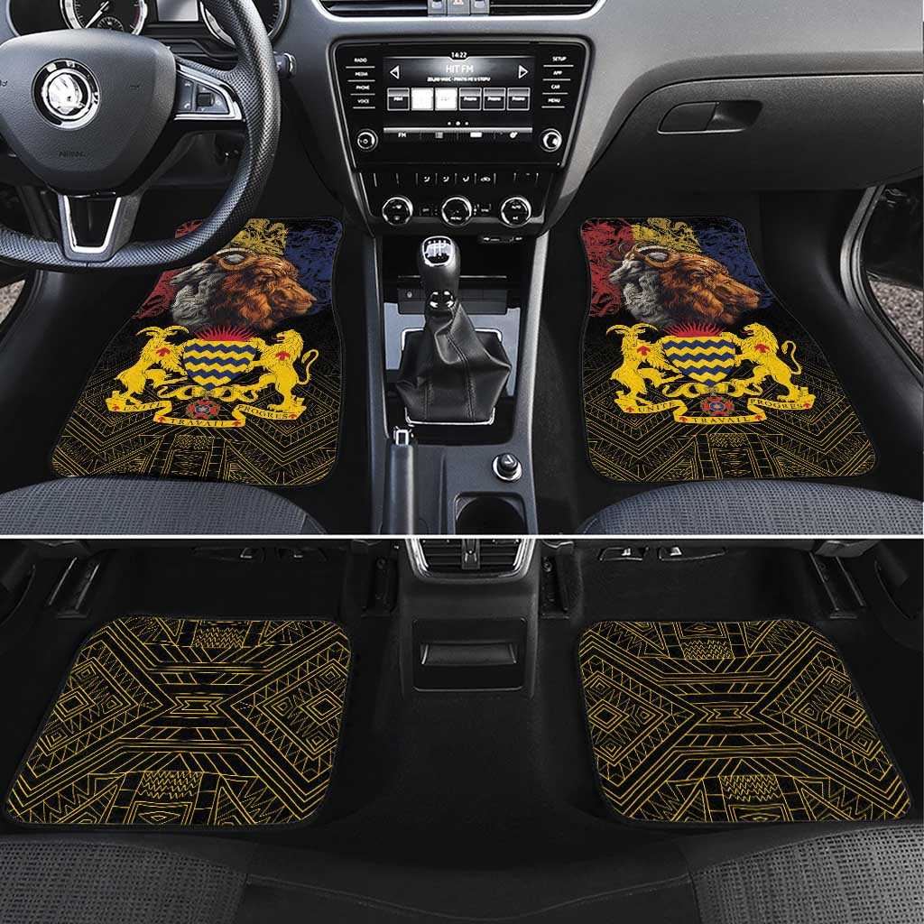 Chad Independence Day 1960 Car Mats Tchad Goat and Lion African Pattern - Wonder Print Shop