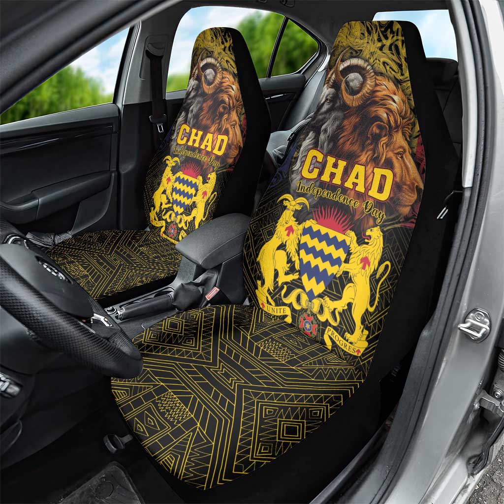 Chad Independence Day 1960 Car Seat Cover Tchad Goat and Lion African Pattern - Wonder Print Shop