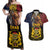 Chad Independence Day 1960 Couples Matching Off Shoulder Maxi Dress and Hawaiian Shirt Tchad Goat and Lion African Pattern - Wonder Print Shop