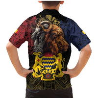 Chad Independence Day 1960 Family Matching Mermaid Dress and Hawaiian Shirt Tchad Goat and Lion African Pattern - Wonder Print Shop