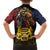 Chad Independence Day 1960 Family Matching Off The Shoulder Long Sleeve Dress and Hawaiian Shirt Tchad Goat and Lion African Pattern - Wonder Print Shop