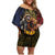 Chad Independence Day 1960 Family Matching Off Shoulder Short Dress and Hawaiian Shirt Tchad Goat and Lion African Pattern - Wonder Print Shop