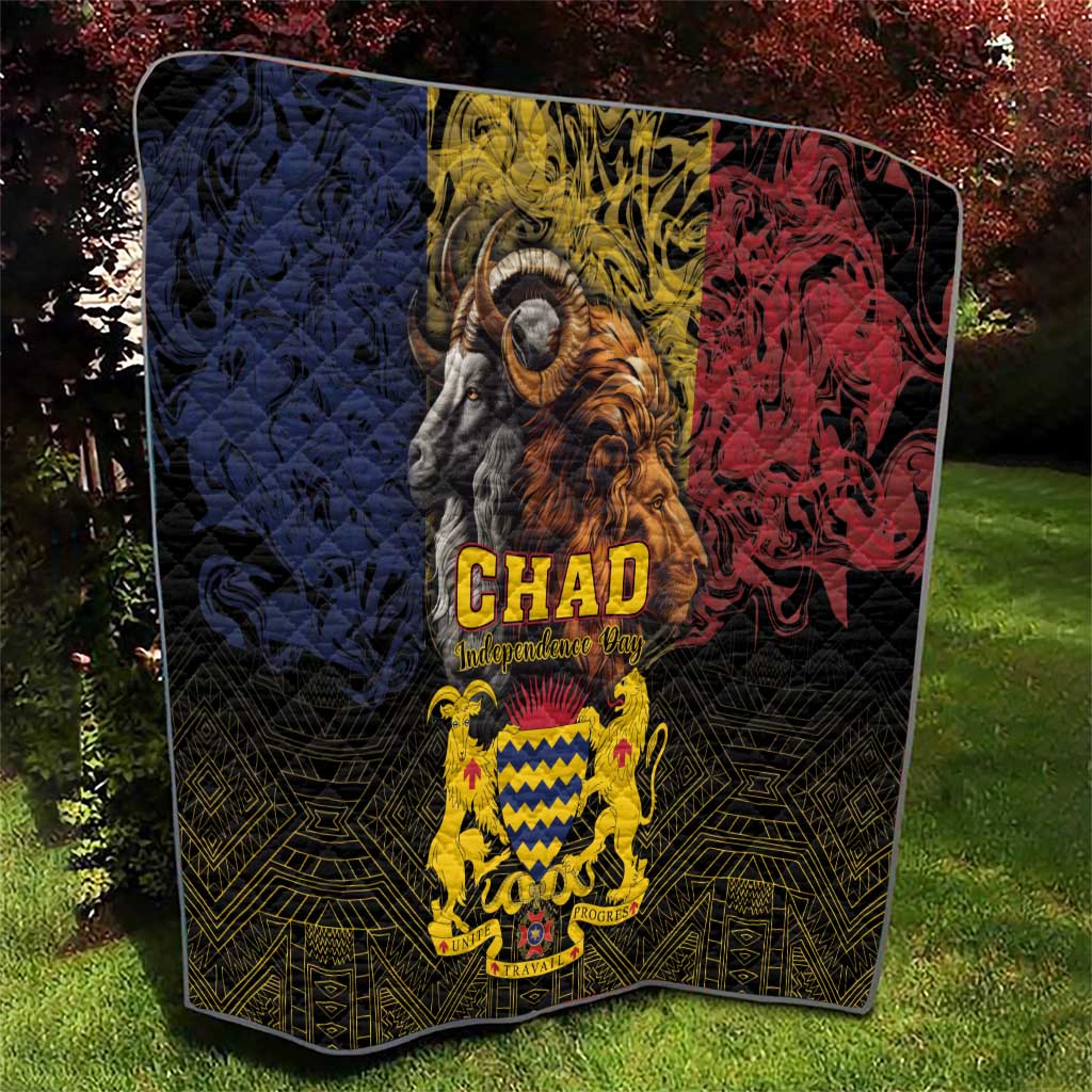 Chad Independence Day 1960 Quilt Tchad Goat and Lion African Pattern - Wonder Print Shop