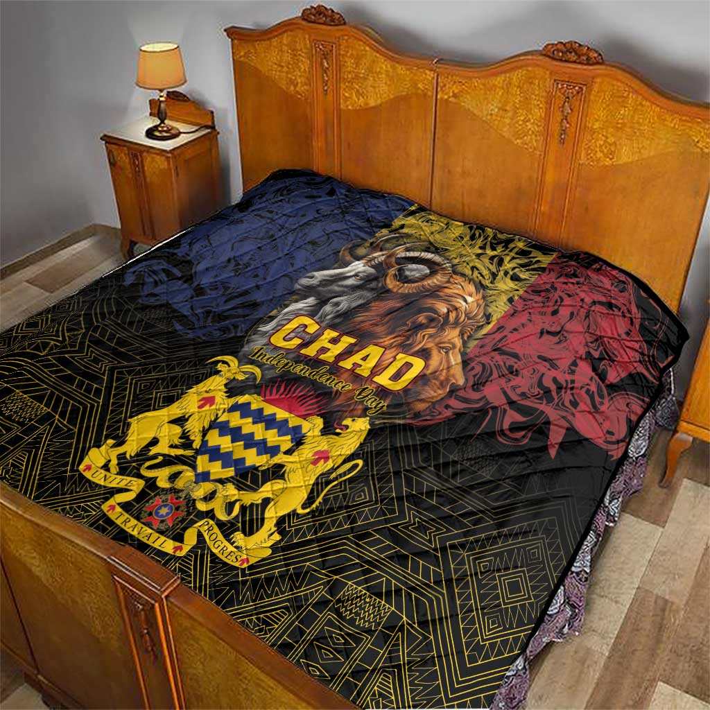 Chad Independence Day 1960 Quilt Tchad Goat and Lion African Pattern - Wonder Print Shop