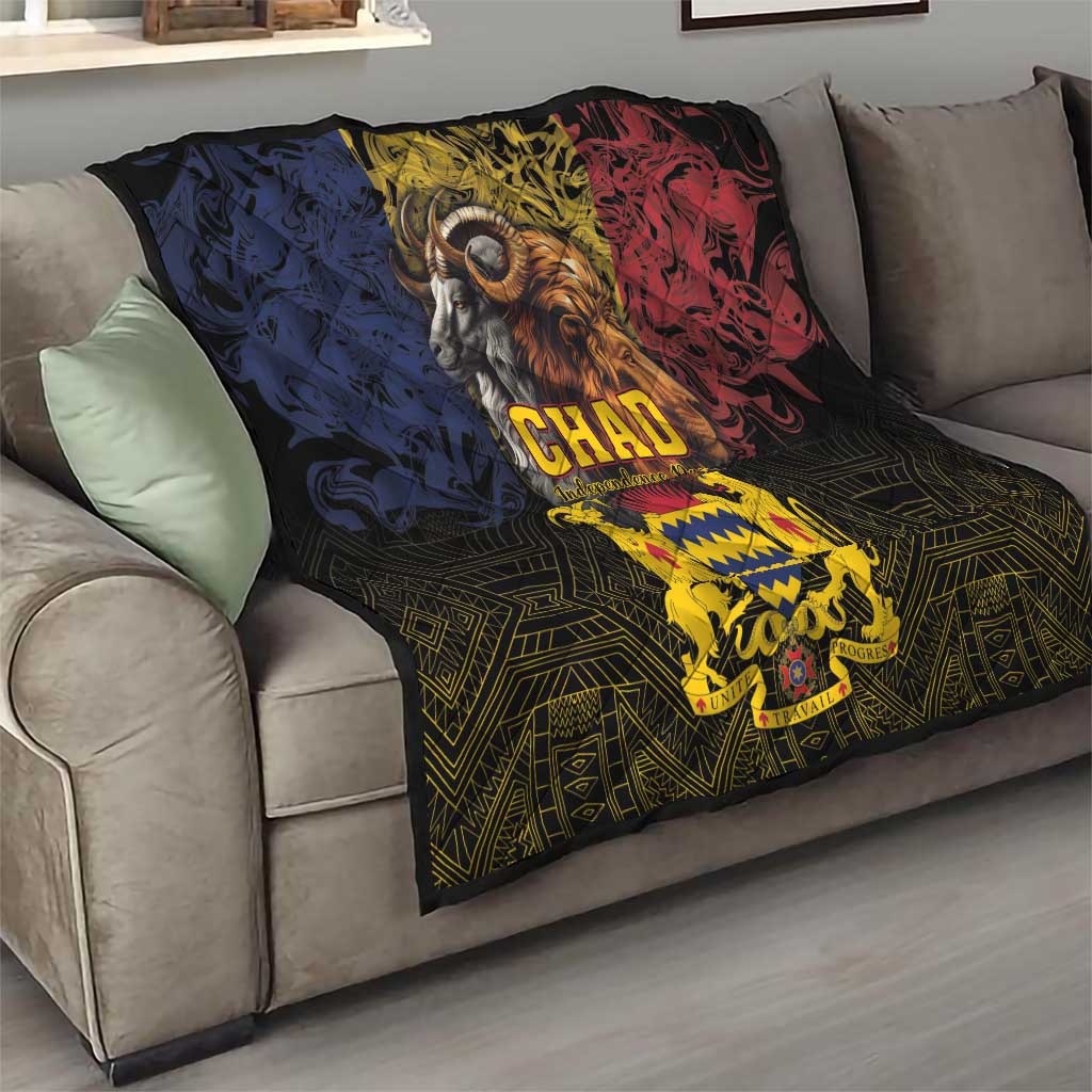 Chad Independence Day 1960 Quilt Tchad Goat and Lion African Pattern - Wonder Print Shop