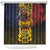 Chad Independence Day 1960 Shower Curtain Tchad Goat and Lion African Pattern