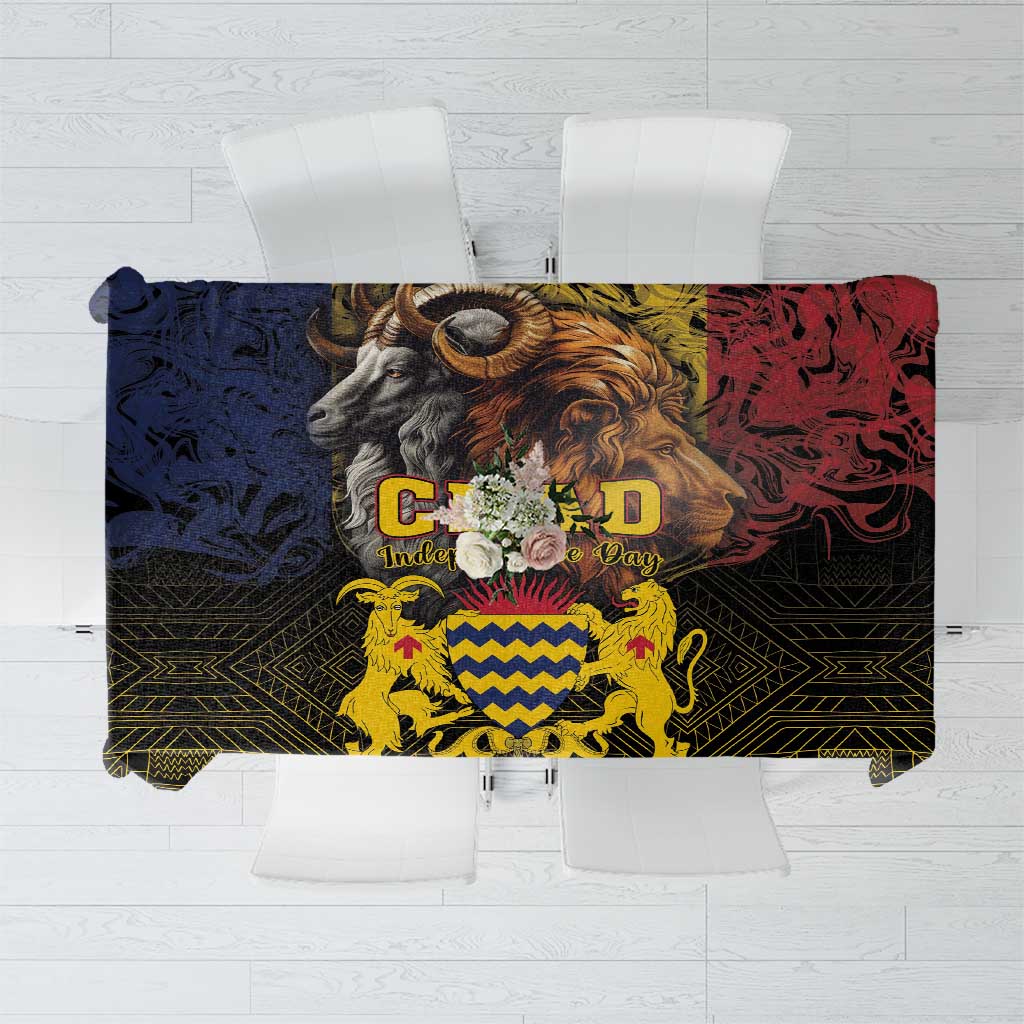 Chad Independence Day 1960 Tablecloth Tchad Goat and Lion African Pattern - Wonder Print Shop