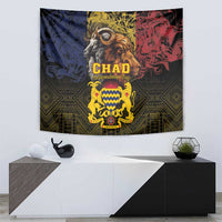 Chad Independence Day 1960 Tapestry Tchad Goat and Lion African Pattern - Wonder Print Shop