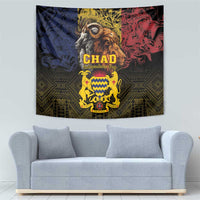 Chad Independence Day 1960 Tapestry Tchad Goat and Lion African Pattern - Wonder Print Shop