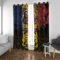 Chad Independence Day 1960 Window Curtain Tchad Goat and Lion African Pattern - Wonder Print Shop