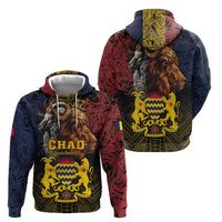 Chad Independence Day 1960 Zip Hoodie Tchad Goat and Lion African Pattern - Wonder Print Shop