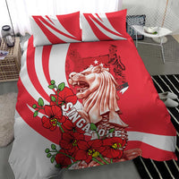 Singapore Bedding Set The Merlion With Red Orchid - Wonder Print Shop