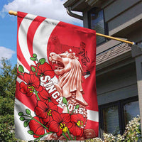 Singapore Garden Flag The Merlion With Red Orchid - Wonder Print Shop