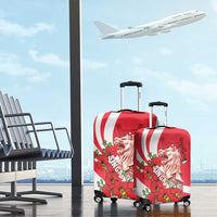 Singapore Luggage Cover The Merlion With Red Orchid - Wonder Print Shop
