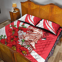Singapore Quilt Bed Set The Merlion With Red Orchid - Wonder Print Shop