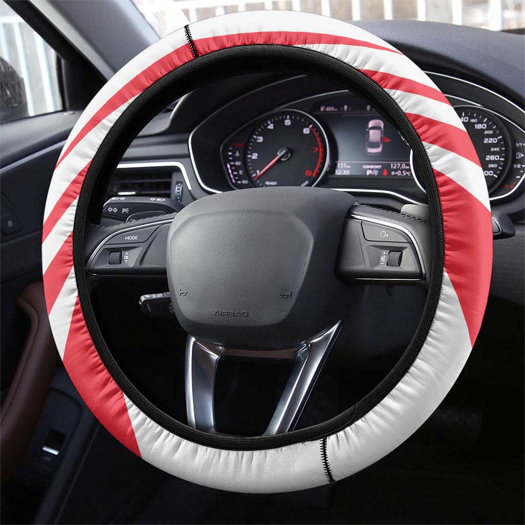 Singapore Steering Wheel Cover The Merlion With Red Orchid - Wonder Print Shop