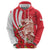 Singapore Zip Hoodie The Merlion With Red Orchid - Wonder Print Shop