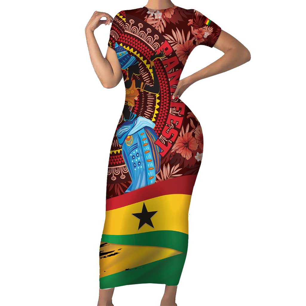 Panafest Family Matching Short Sleeve Bodycon Dress and Hawaiian Shirt Ghana Tropical African Pattern - Wonder Print Shop