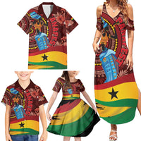 Panafest Family Matching Summer Maxi Dress and Hawaiian Shirt Ghana Tropical African Pattern - Wonder Print Shop