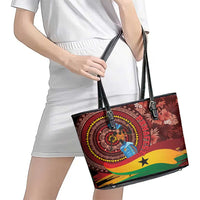 Panafest Leather Tote Bag Ghana Tropical African Pattern - Wonder Print Shop
