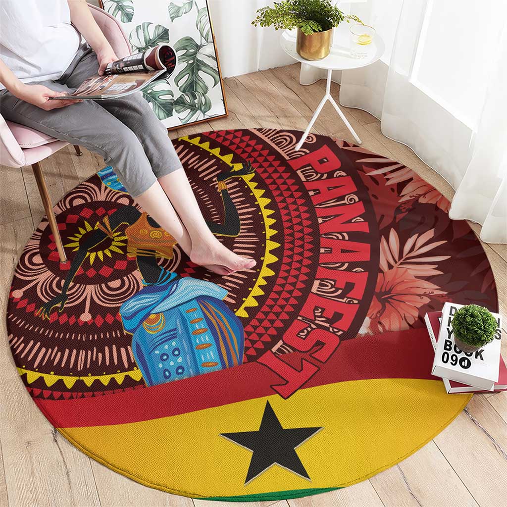 Panafest Round Carpet Ghana Tropical African Pattern