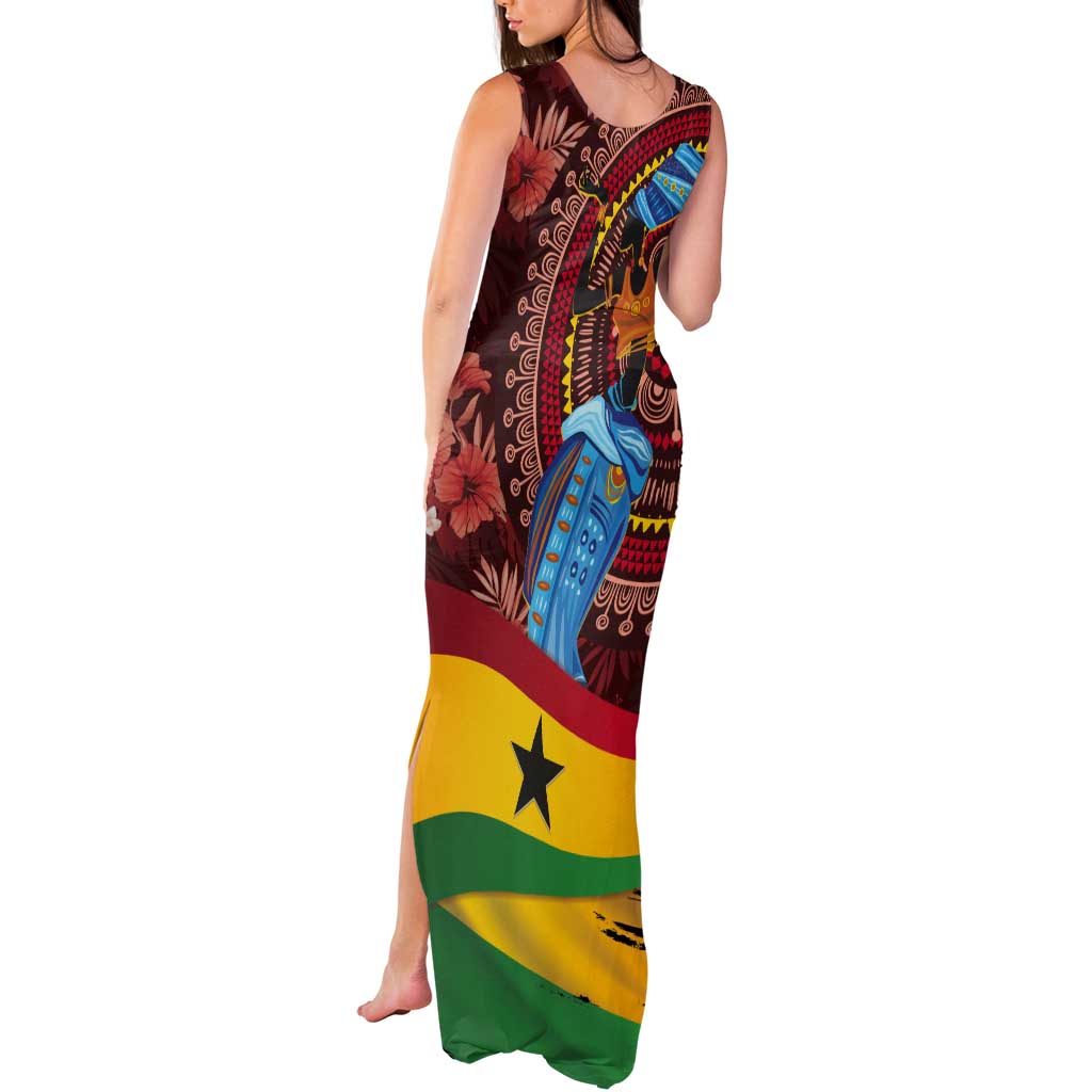 Panafest Tank Maxi Dress Ghana Tropical African Pattern - Wonder Print Shop