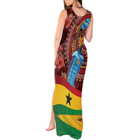 Panafest Tank Maxi Dress Ghana Tropical African Pattern - Wonder Print Shop