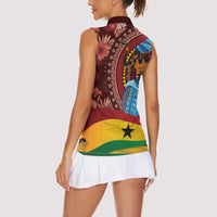 Panafest Women Sleeveless Polo Shirt Ghana Tropical African Pattern - Wonder Print Shop