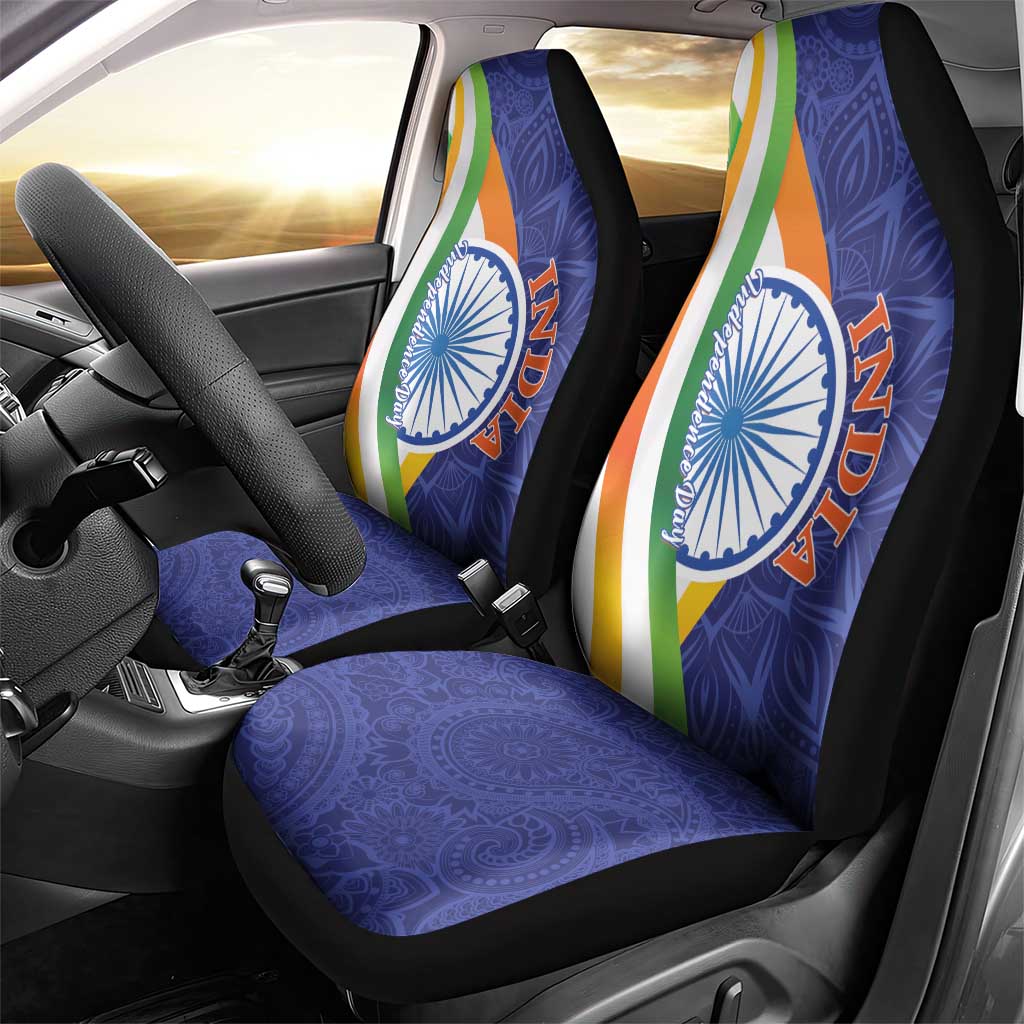 India Independence Day Car Seat Cover Mandala Paisley Floral - Wonder Print Shop