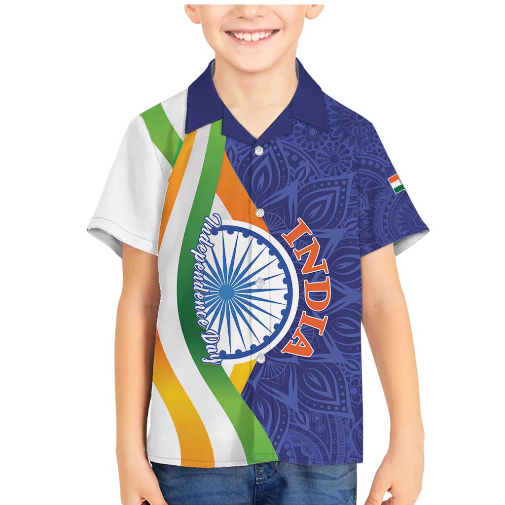 India Independence Day Family Matching Mermaid Dress and Hawaiian Shirt Mandala Paisley Floral - Wonder Print Shop