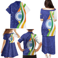 India Independence Day Family Matching Puletasi and Hawaiian Shirt Mandala Paisley Floral - Wonder Print Shop