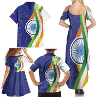 India Independence Day Family Matching Summer Maxi Dress and Hawaiian Shirt Mandala Paisley Floral - Wonder Print Shop