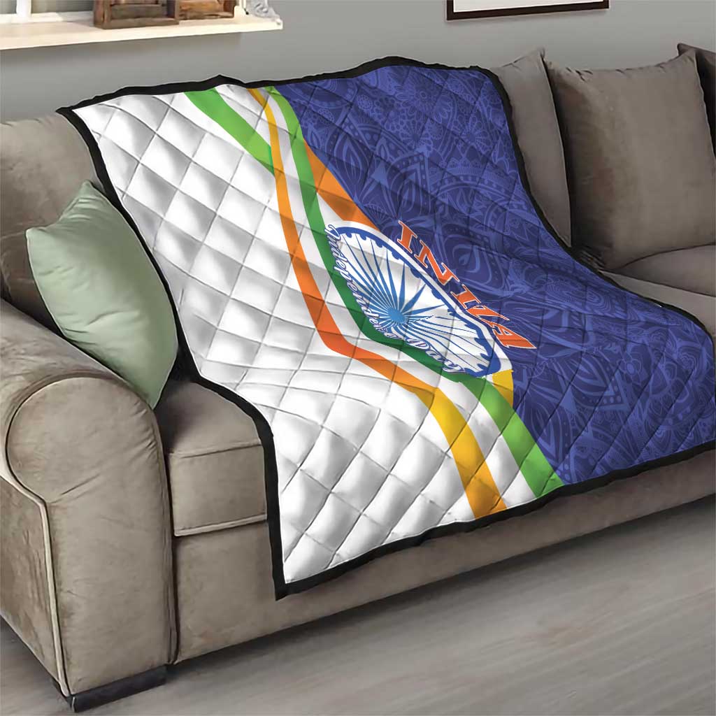 India Independence Day Quilt Mandala Paisley Floral - Wonder Print Shop