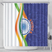 India Independence Day Shower Curtain Mandala Paisley Floral