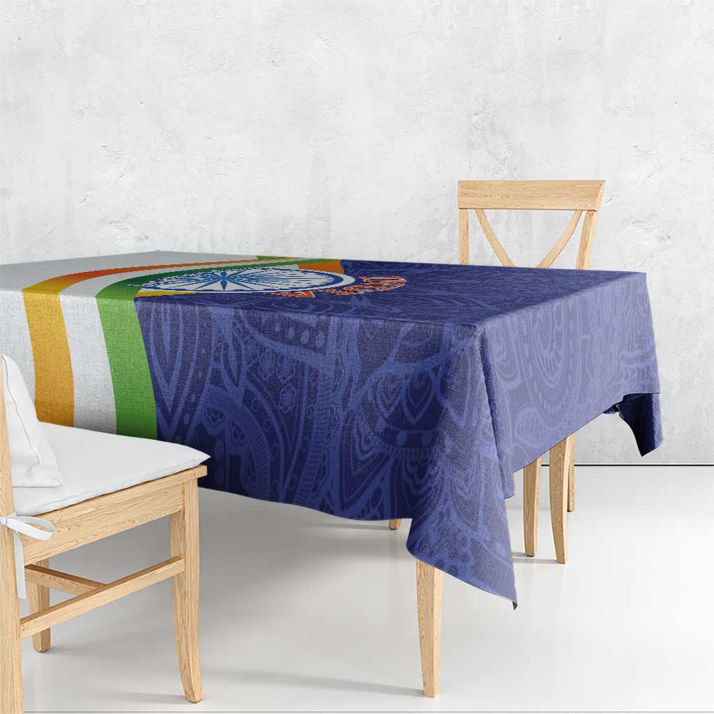 India Independence Day Tablecloth Mandala Paisley Floral - Wonder Print Shop