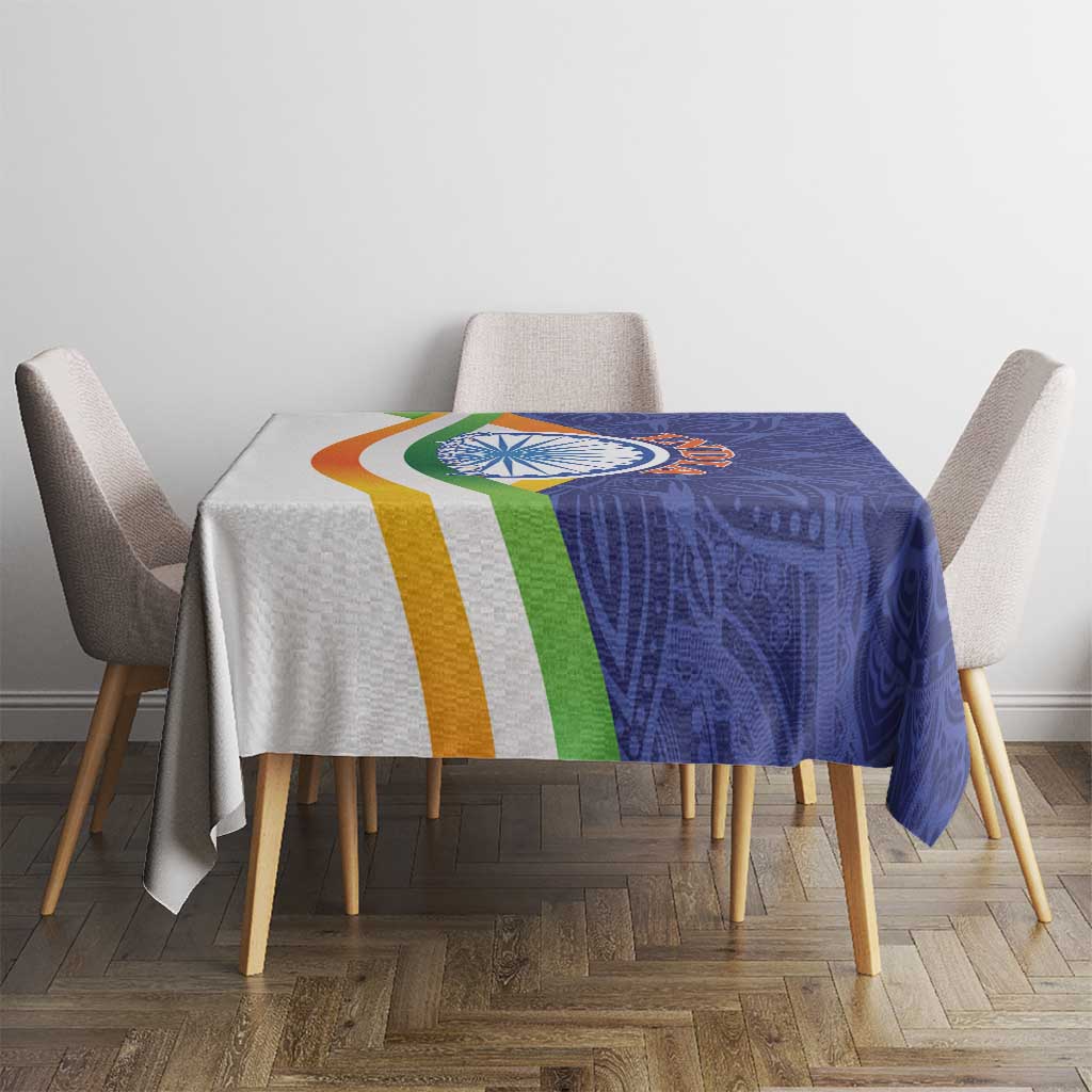 India Independence Day Tablecloth Mandala Paisley Floral - Wonder Print Shop