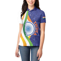 India Independence Day Women Polo Shirt Mandala Paisley Floral - Wonder Print Shop