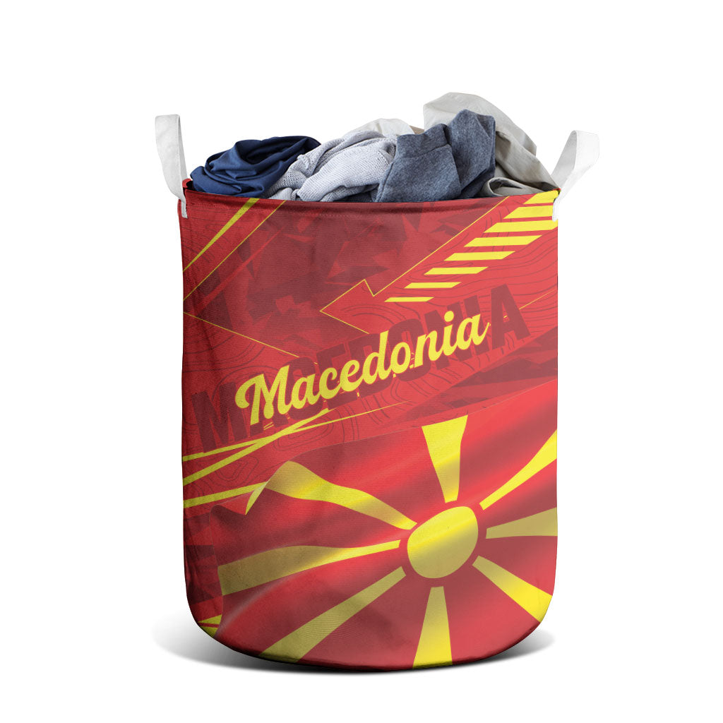Macedonia Laundry Basket Flag Color Inspired
