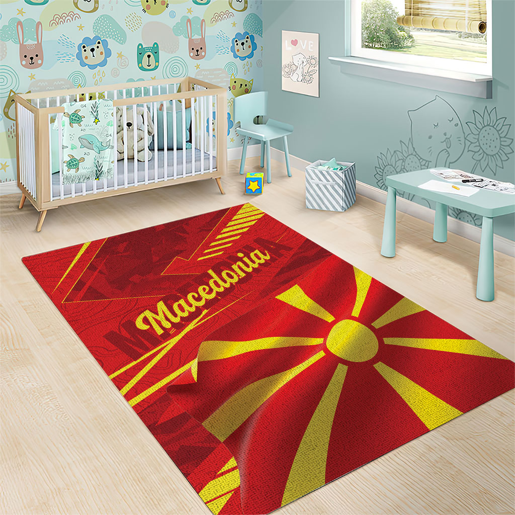 Macedonia Area Rug Flag Color Inspired