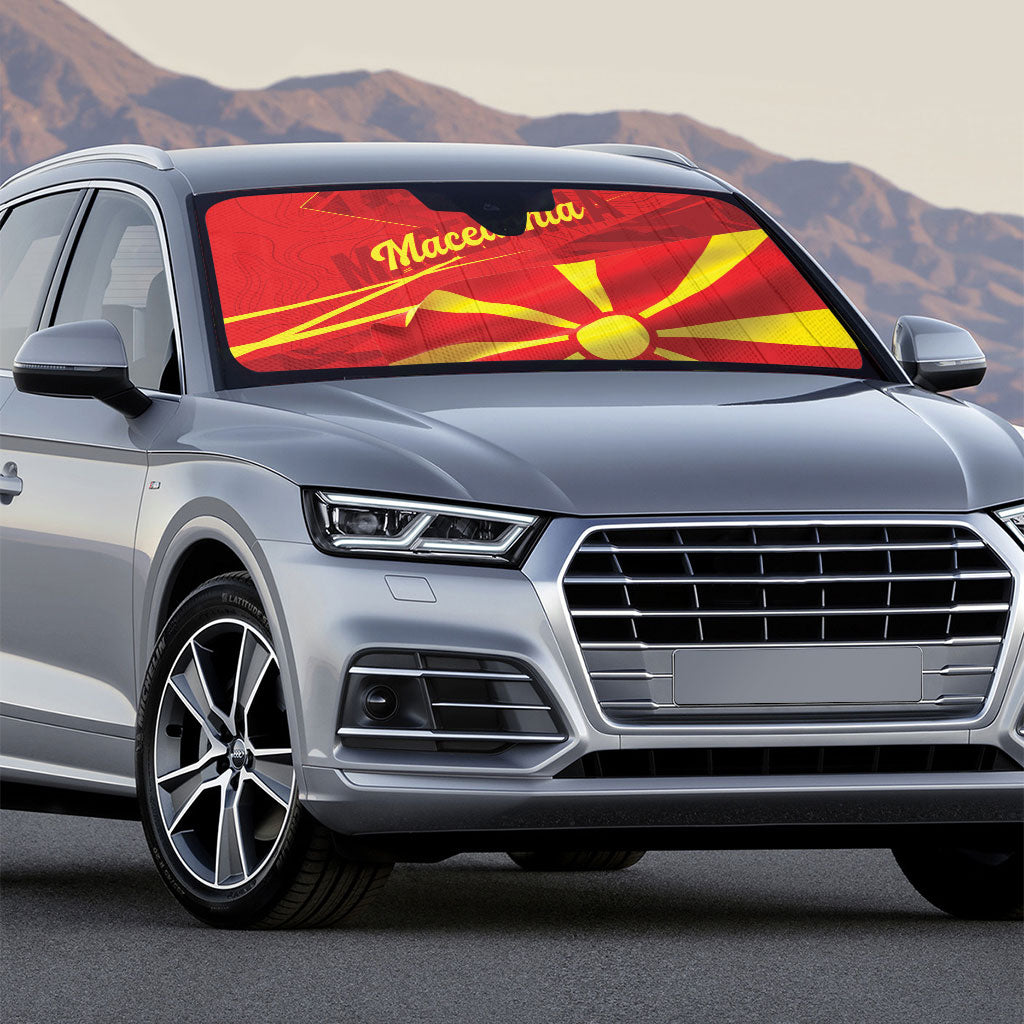 Macedonia Auto Sun Shade Flag Color Inspired
