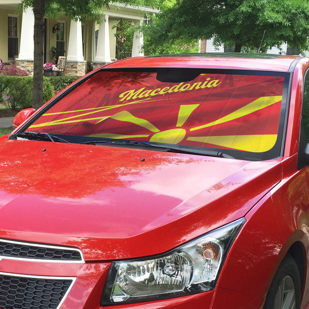 Macedonia Auto Sun Shade Flag Color Inspired