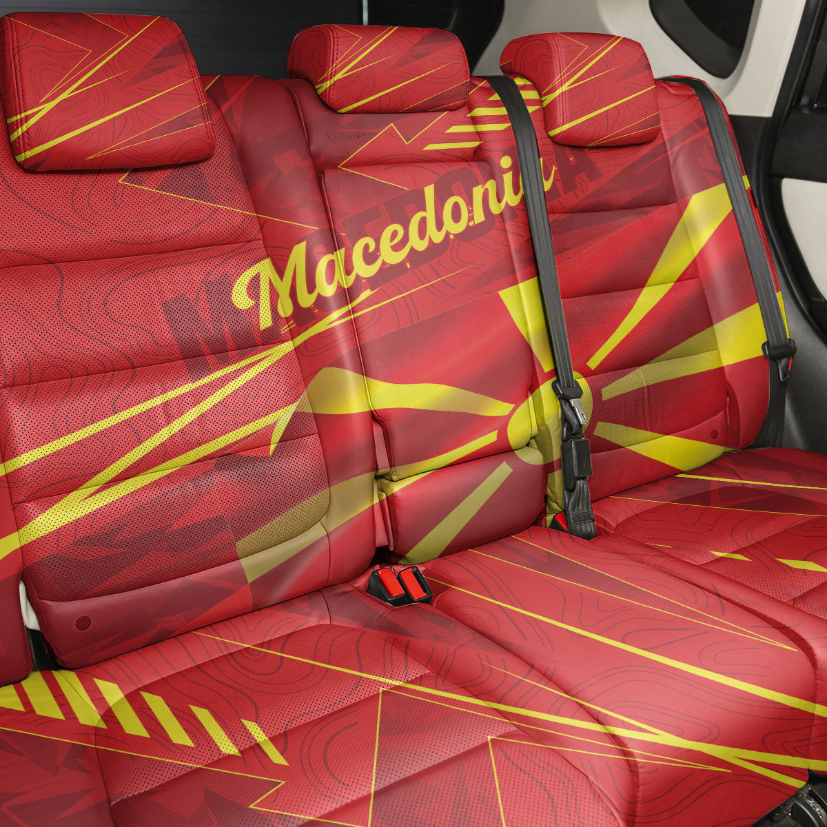 Macedonia Back Car Seat Cover Flag Color Inspired