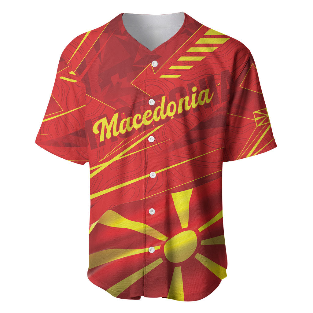 Personalised Macedonia Baseball Jersey Flag Color Inspired