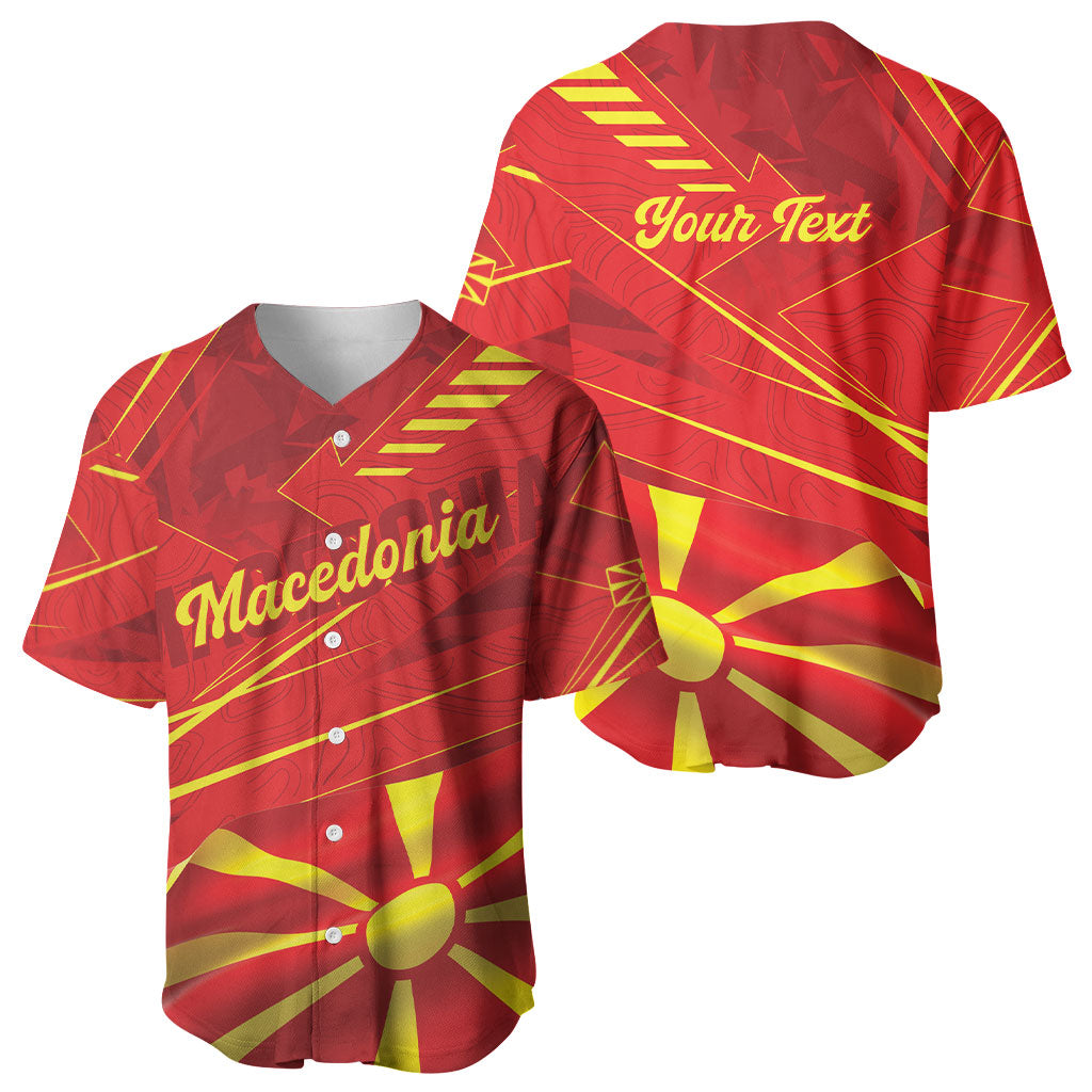 Personalised Macedonia Baseball Jersey Flag Color Inspired