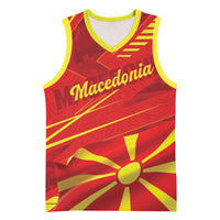 Personalised Macedonia Basketball Jersey Flag Color Inspired