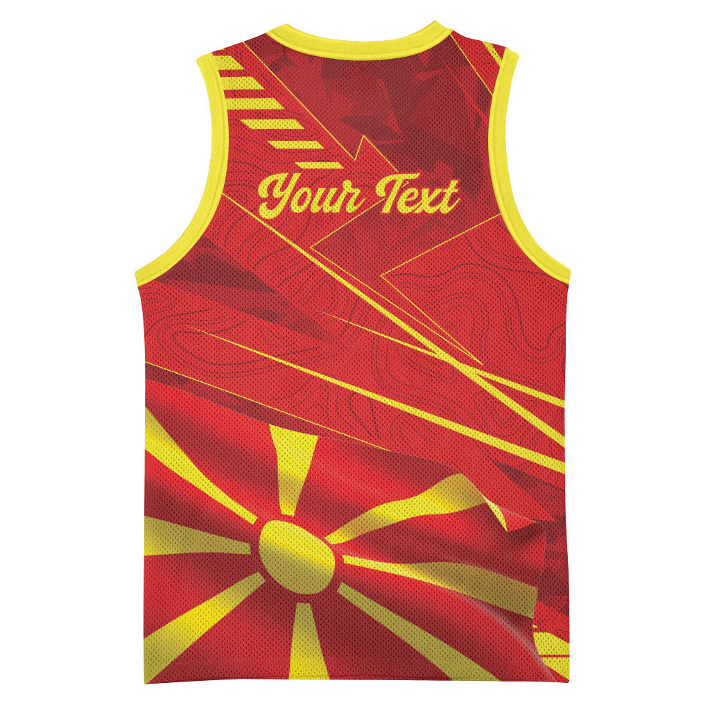Personalised Macedonia Basketball Jersey Flag Color Inspired